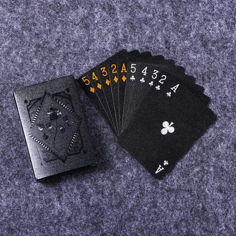 Black Gold Poker Cards Waterproof Design For Board Game Magic Show Daily Gathering Hobby Collection Indoor Entertainment