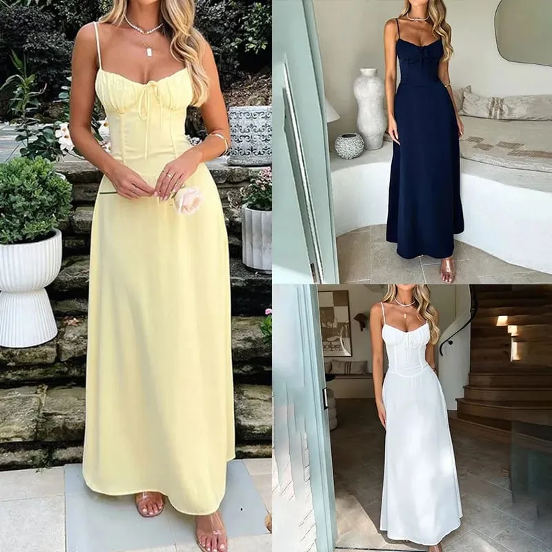 New Women's Elegant Tie-Front A-Line Sol