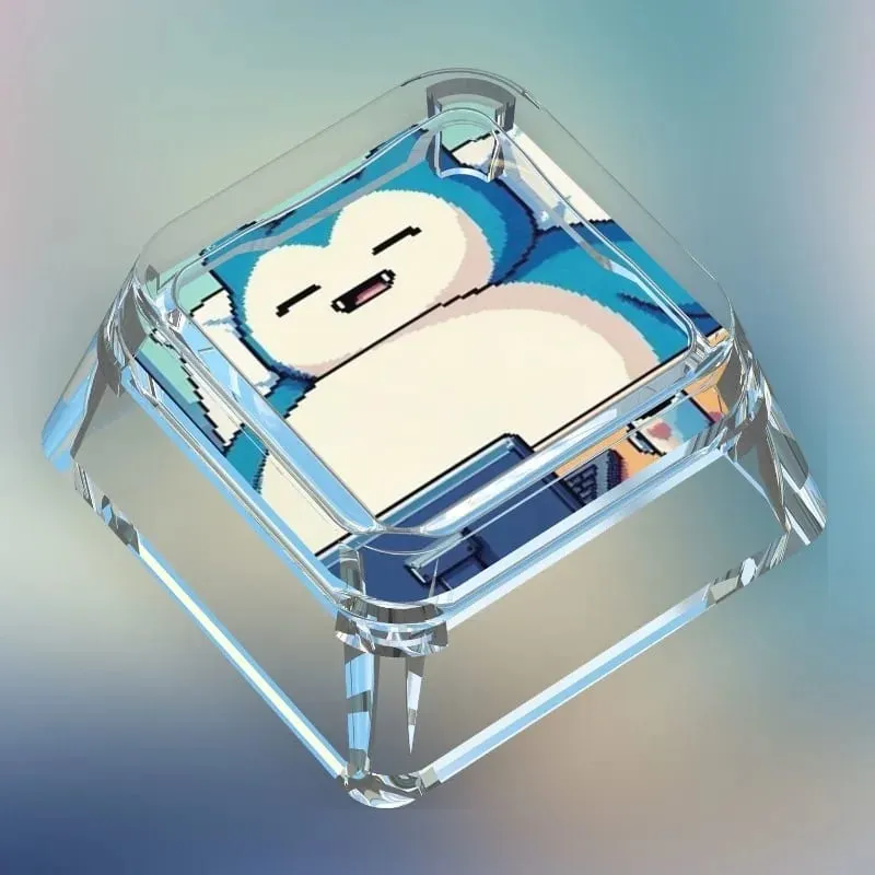 Creative Workman Style Pokémon Doll Transparent Single Keycap Cartoon Cute Snorlax Pikachu Cross Axis Mechanical Keyboard Keycap — image 4