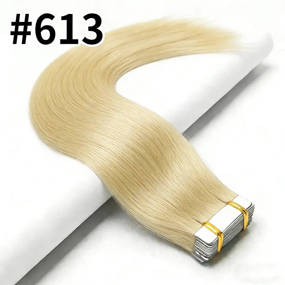 Straight Tape In Hair Extensions 100% Real Remy Human Hair Skin Weft Salon Quality For Woman 50G Tape Ins Human Hair Extension — image 15