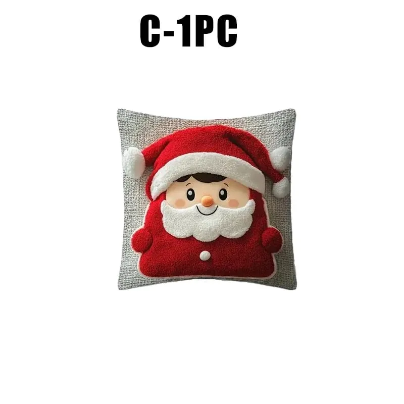 Christmas Character Cushion Cover Snowman Reindeer Digital Print on Stretch Fabric for Festive Home Decor — image 12