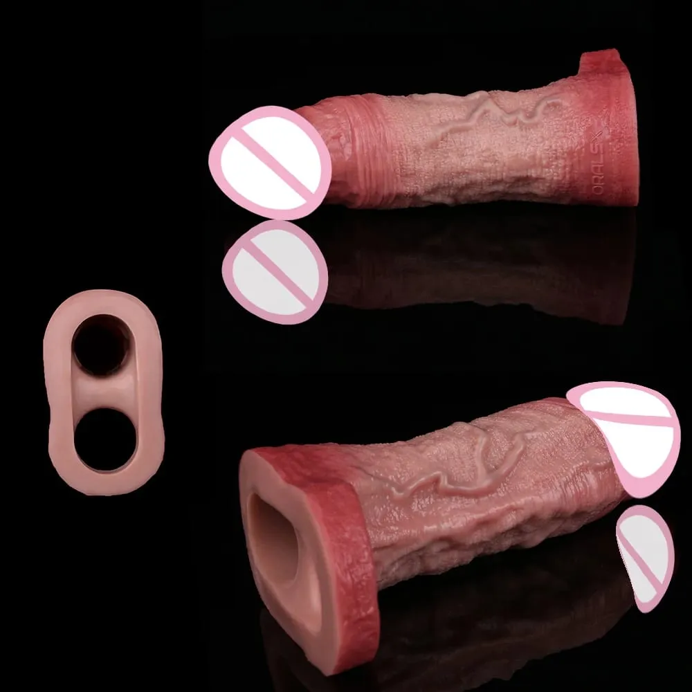 Penis Extender Device Cover Sleeve Girth Enhancement Pleasure Dildo Sheath Adult Sex Toys For Men Reusable Condom 18+ — image 1