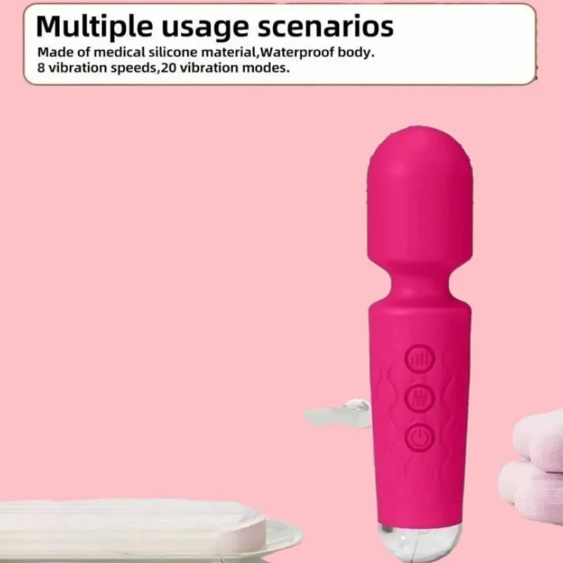 20 Speeds Magic Wand Vibrator G-Spot Klitoral Stimulator Genopladelig Vandtæt Massager Sexlegetøj til Kvinder