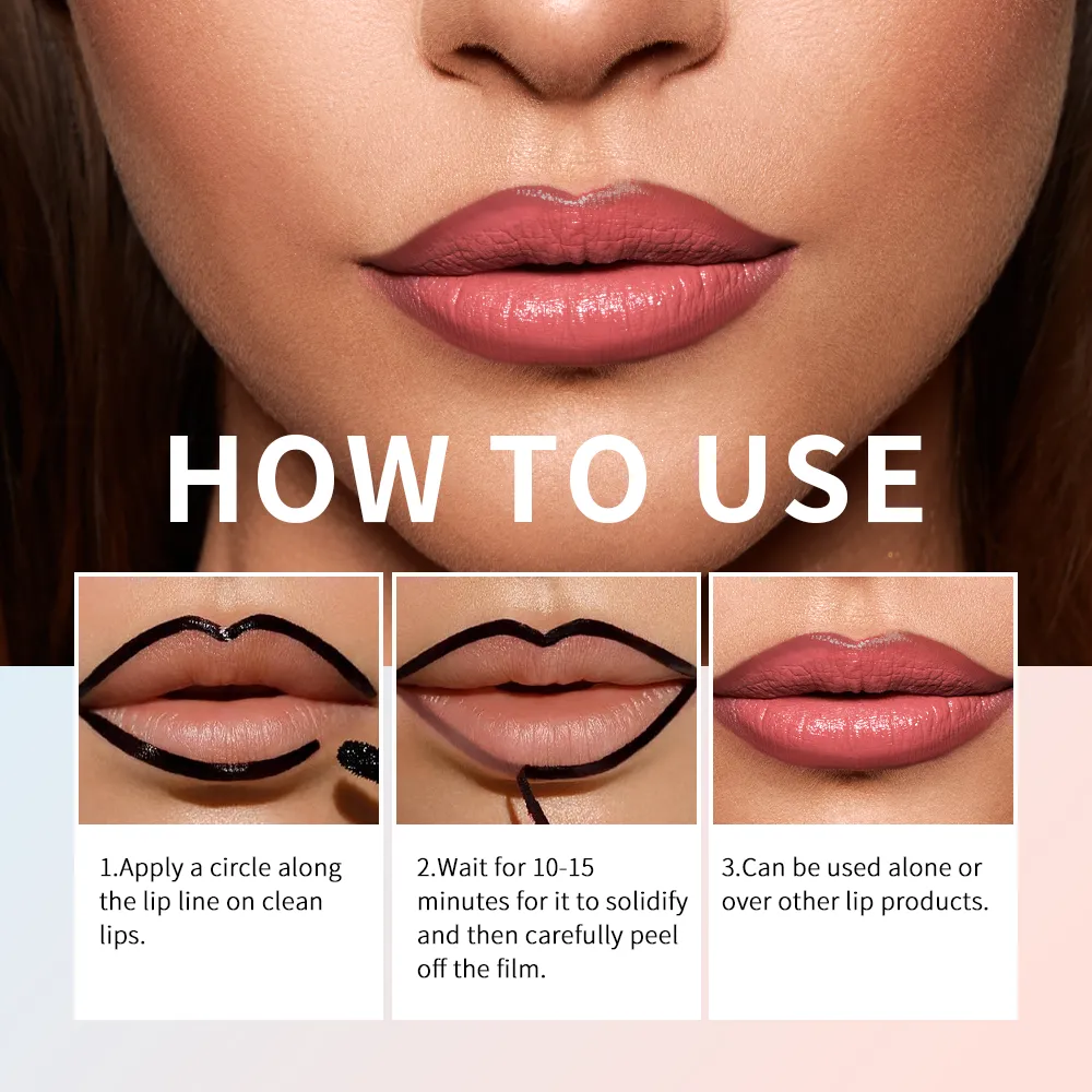 Vattentät Lip Liner Peel Off Tatuering Läppglans Vattentät Långvarig Matt Läpp Nyans Brun Kontur Avrivbar Läppar Fläck Kosmetisk — image 2