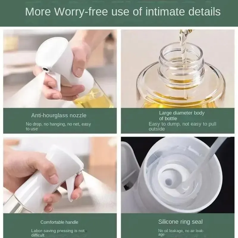 Oil Spray Bottle Pot Kitchen Household Cooking Oil Dispensers Olive Oil Sprayer Mister for Air Fryer Salad Baking — image 4