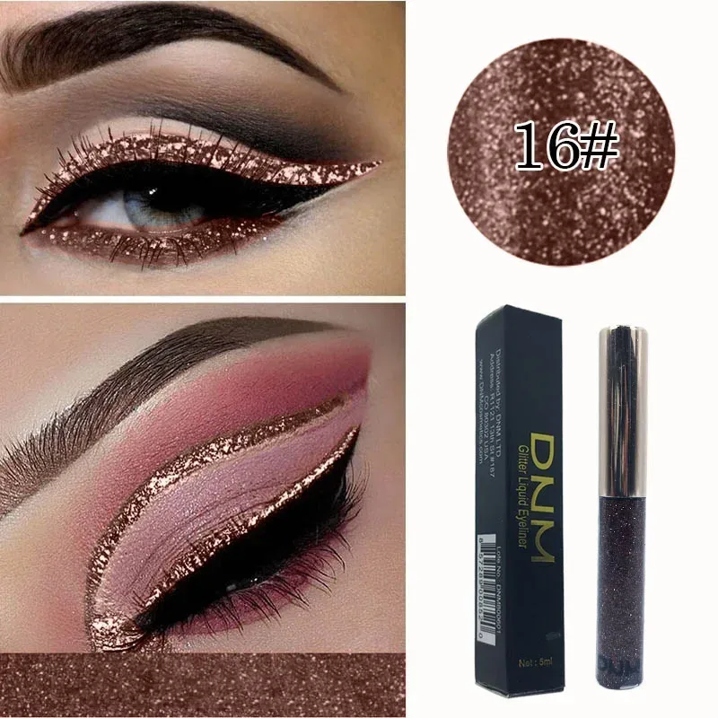 16 Colors Diamond Liquid Eyeliner Professional Silver Green Shiny Eyes Flash Long-lasting Liquid Glitter Eye Liner Beauty Makeup — image 13