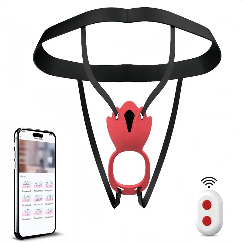 4-in-1 Wearable Vibrator 10-Frequency Vibration Penis Ring Clitoris Stimulator G-Spot Anal Massager Adult Sex Toys Masturbator