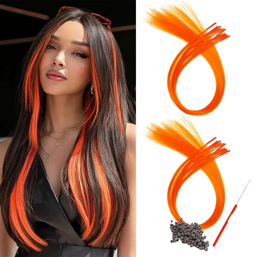 20roots 16inch I-tip Fusion colorful Synthetic Hair Extensions with crochet hook and ring Y2K style — image 8