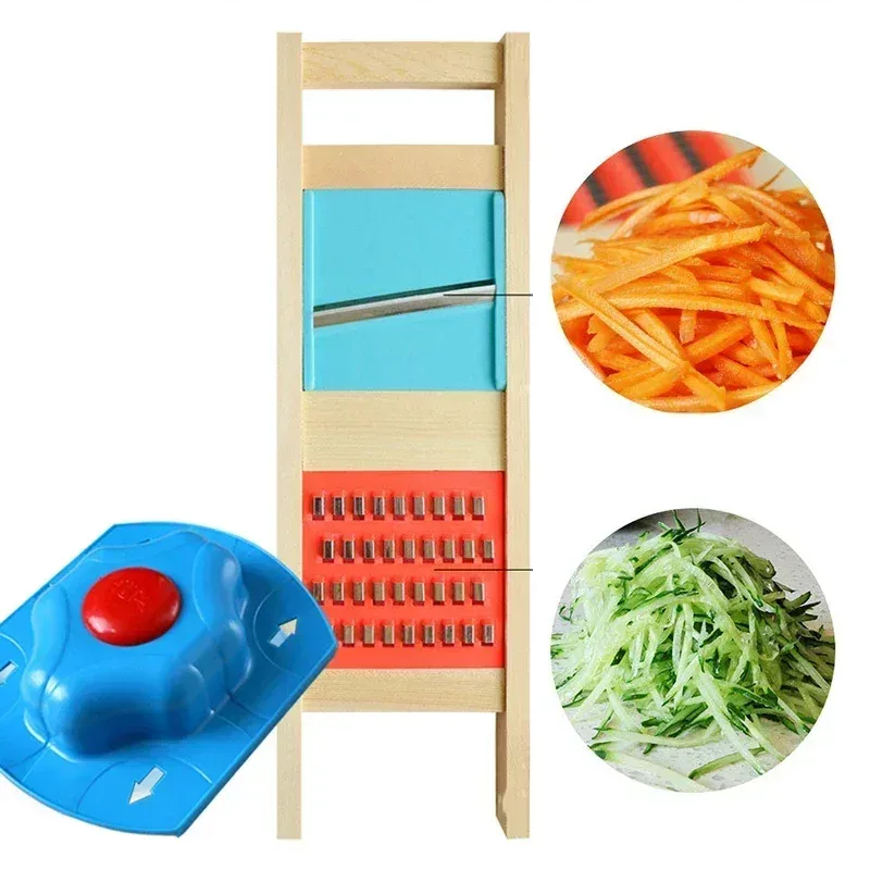 Grattugia per patate in legno Cetriolo Affettatrice per verdure Insalata Cucina Trituratore Formaggio Carota Chopper Pelapatate Francese Fry Cutter — image 2