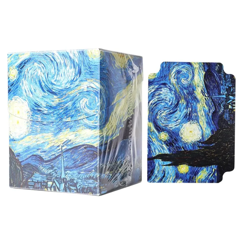 100+ BASIC LANDS Plastic Trading Card Box Holds Double-Sleeved Cards TCG/CCG Storage Card Deck Case for MTG/YGO With Two Divider