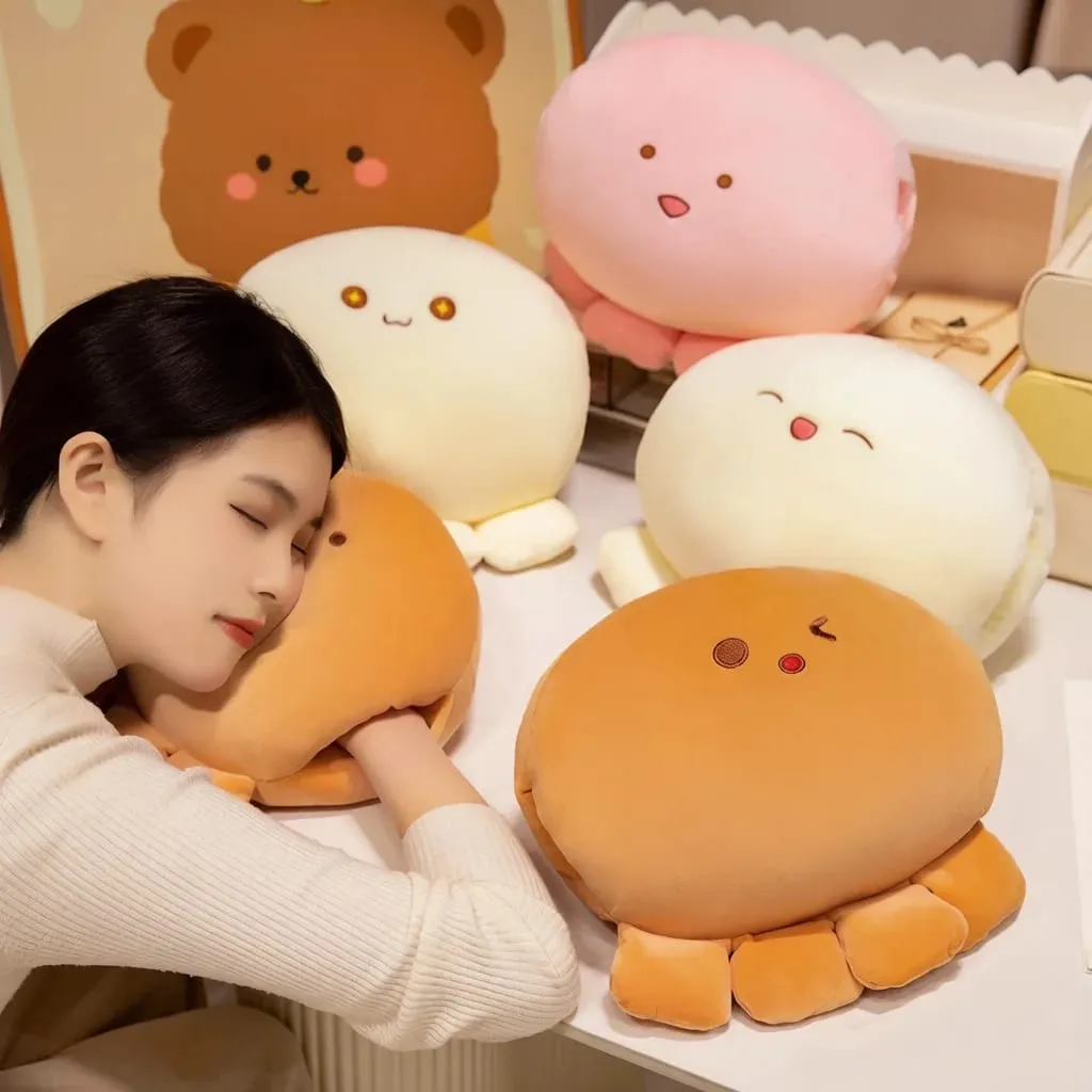 35cm Soft Octopus Plush Pillow Stuffed Ball Shape Aquatic Animal Warm Hands na may mga Butas Warmer Cute Face Plushie Back Support — image 2