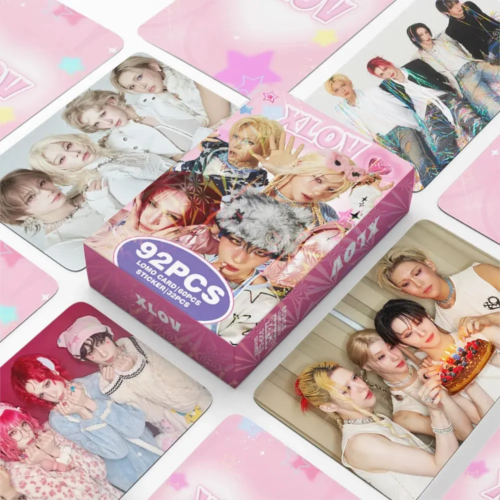 92Pcs/Set Idol XLOV New Mini 2 Album I God Periphery Lomo Cards And Stickers Postcards WUMUTI RUI HARU HYUN Fans Gift Collection — image 2