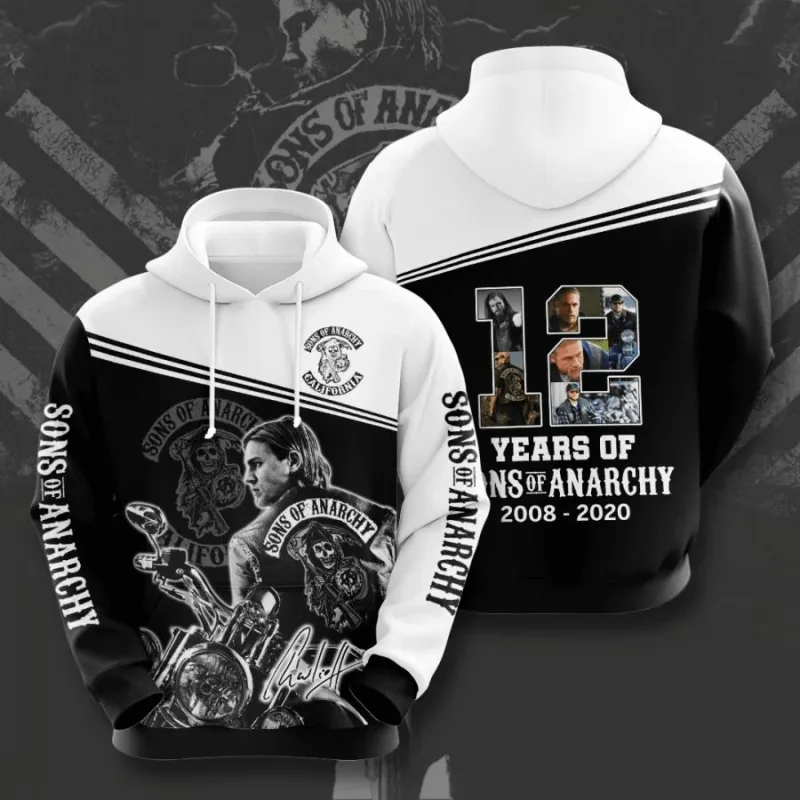Hot Sale Men's 3D Print Hoodies Sweatshirts Sons of Anarchy Street Style Unisex Loose Casual Pullover Y2K Tracksuit Autumn — image 9