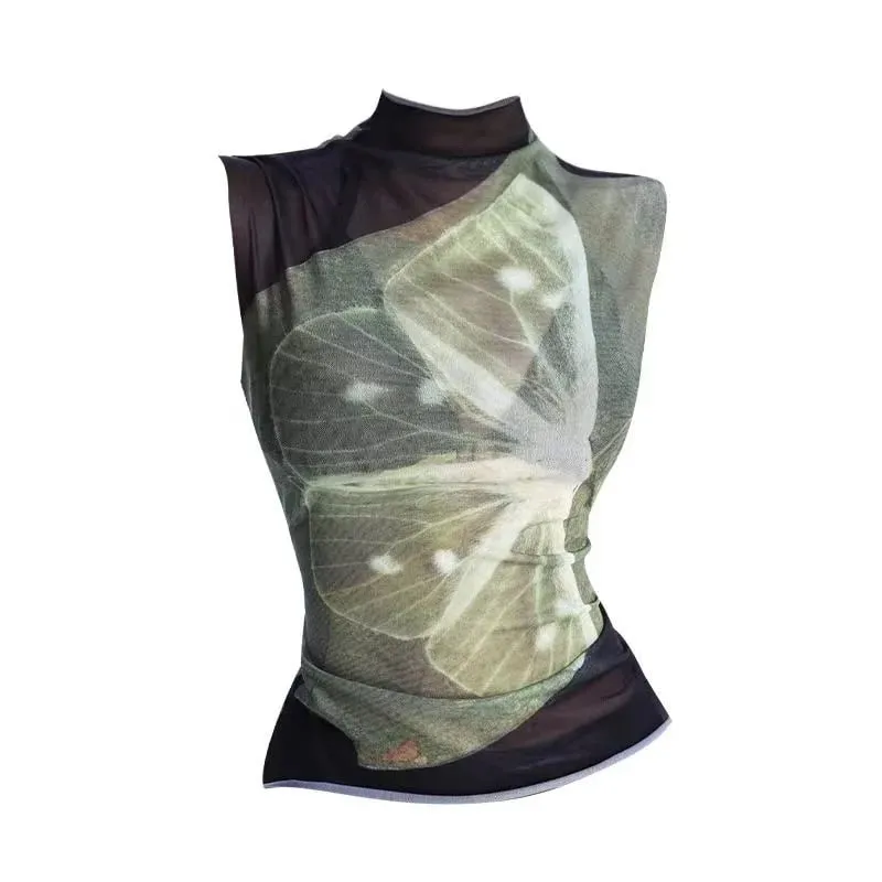 Women's Tanks Camisole Y2k Summer 2026 Sleeveless Body Crop Top Woman Clothing Vintage Tank Tops Black Sexy Women's T-Shirt