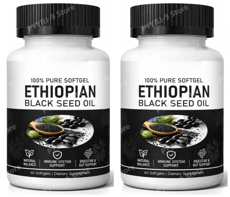 Ethiopian Black Seed Oil Softgels 800 mg za studena lisovaný bylinný extrakt kapsle Denní podpora rovnováhy zdraví Bez GMO Počet 60 — image 7