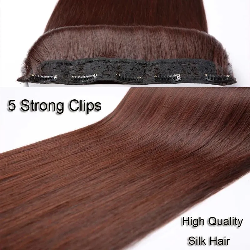 24Inch Synthetic Long Straight Hair Extension One Piece Clip On Hairpiece for Women Increase Hair Volume Daily Party Hairstyle — image 5