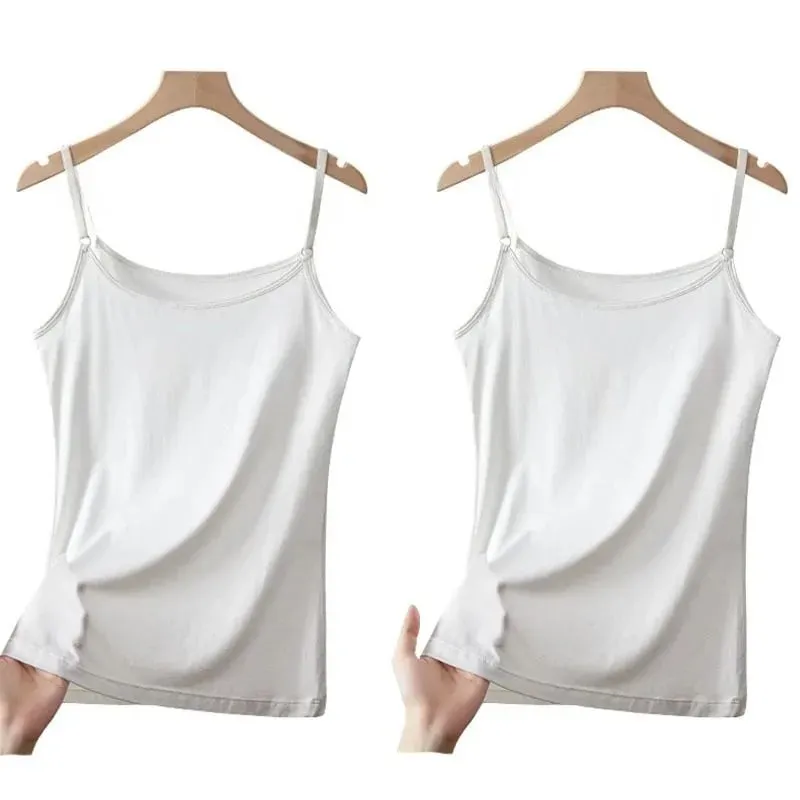 Cotton Feel Solid Sling Camisole Women Crop Top 35-75kg Sleeveless Sexy Slimming Vest Tank Base Tee Underwear Daily Staple 2026 — image 13