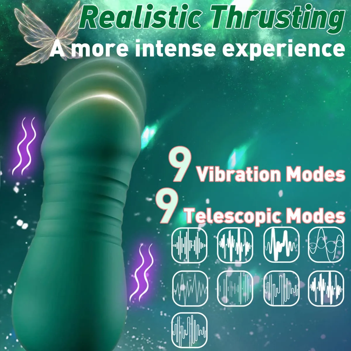 Adult Sex Toy 3-in-1 Licking Vibrator 3 Suction Modes Clitoral Stimulation Extendable Thrusting Masturbator Suitable for Women — image 4
