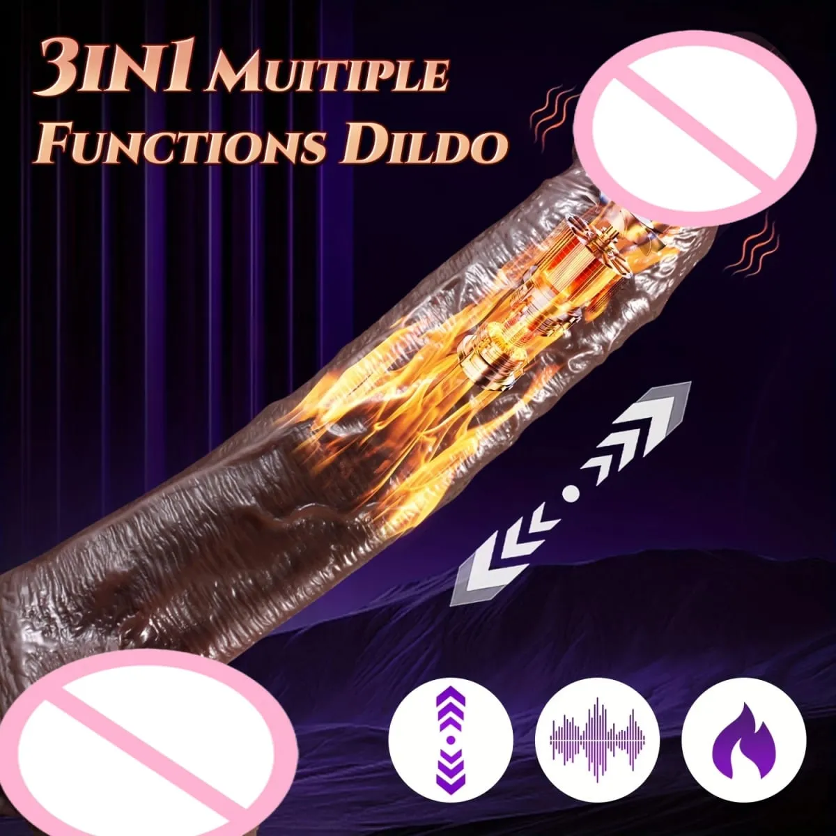 22cm Vibrating Dildo Men Women Adult Sex Toys 10 Vibration Modes Realistic Huge Dildo Vibrator Powerful Suction Cups For Adults — image 4