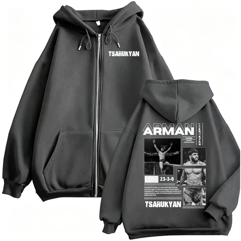 Arman Tsarukyan Ahalkalakets Fan Gifts Sweatshirt Jacket Men's Clothing Classic Zip Up Hoodies Casual Long Sleeve Cardigan Coats — image 3