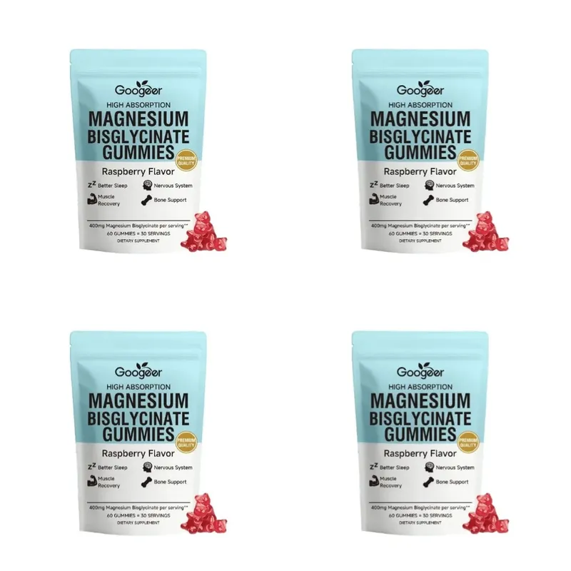 Magnesium Bisglycinate Gummies400mg Raspberry Flavor Supports Bone Health& Muscle Function Dietary Supplement for Adults60 Count — image 10