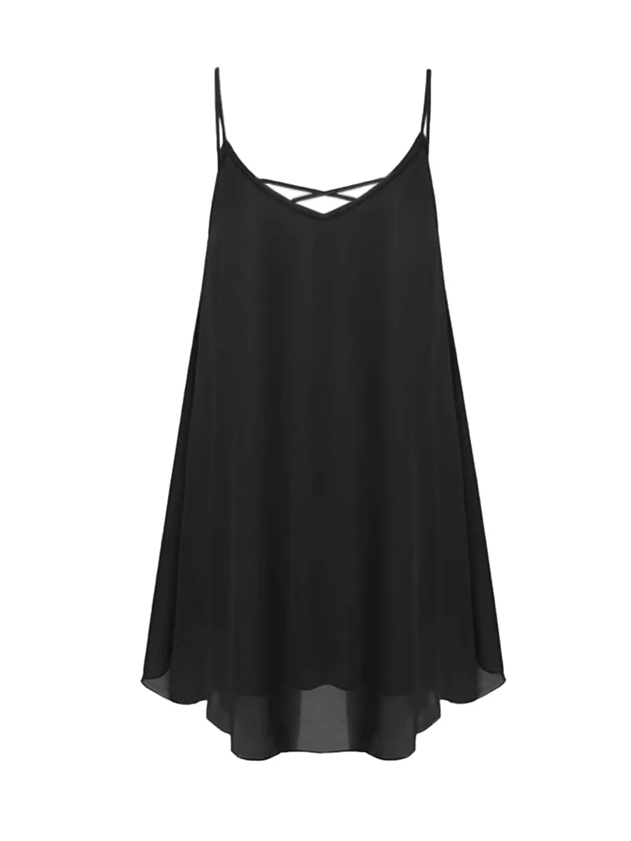 Women Plus Size Sleeveless Dress Fashion Solid Color Comfortable Daily Wear Dress — image 2
