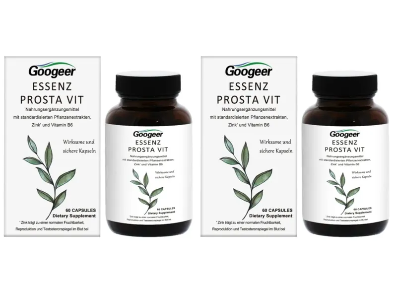 Googeer Men's Prosta Vit Essenz Capsules Bladder & Urinary Tract Health Support with Zinc Vitamin B6 Saw Palmetto 60 Count — image 7