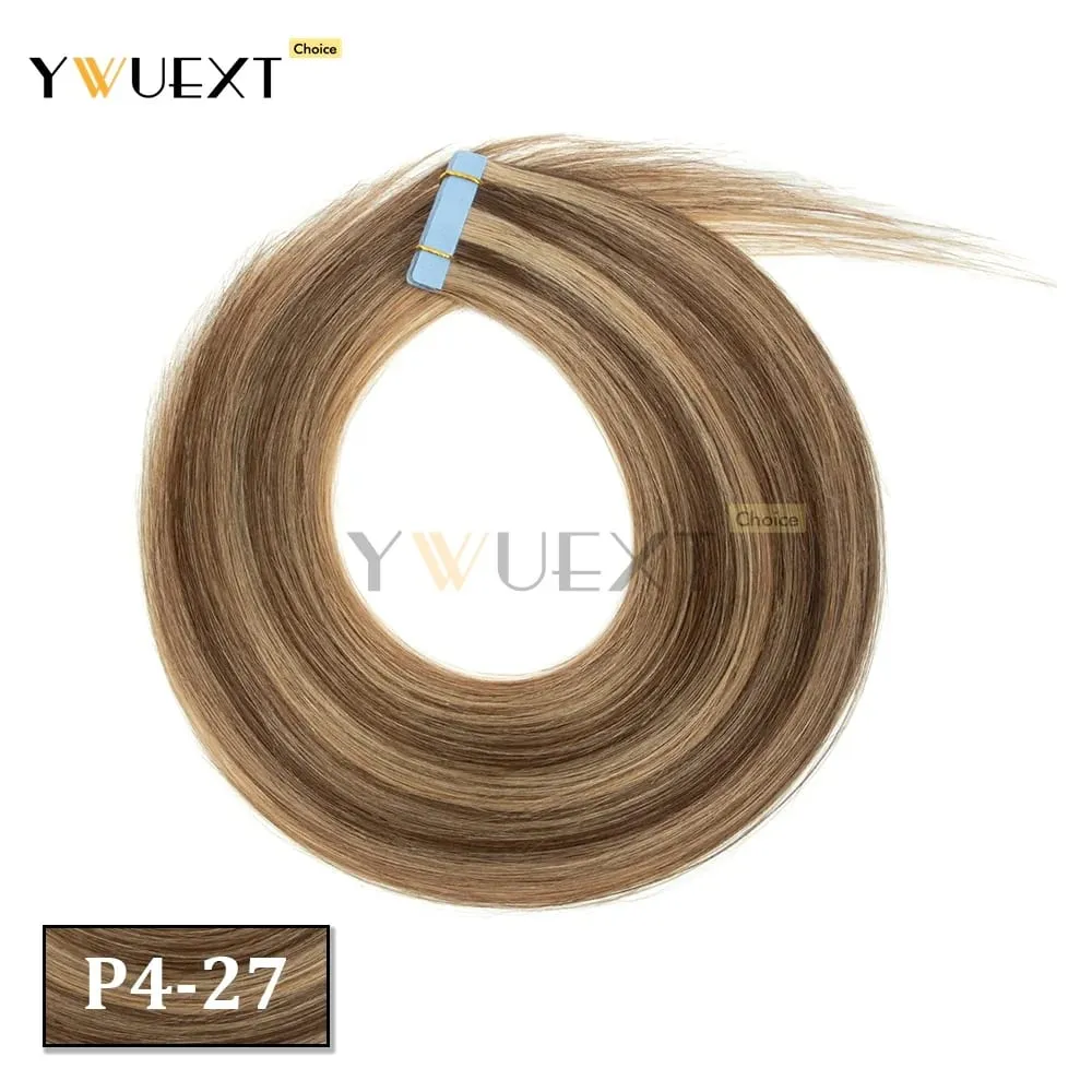 30G-50G Tape in Human Hair Extensions Natural Straight Machine Remy Hair 20pcs/pack Natural Look Hair Easy to Wear for Women — image 15