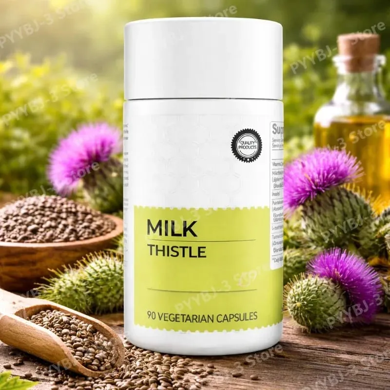 Silymarin Milk Thistle 300mg Extract with Vitamin C Inositol & Pueraria Liver Detox & Repair Support Antioxidant Support 90 PCS — image 2