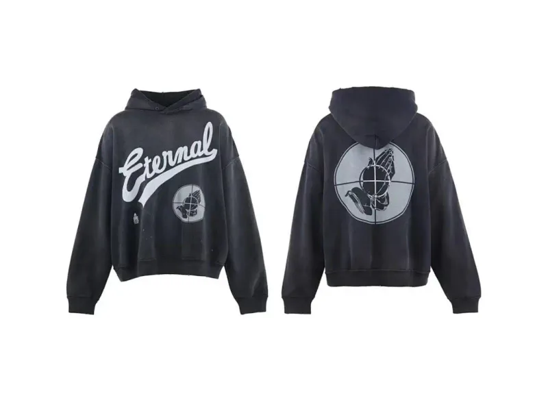 24FW SAINT Vintage Angel Printed Distressed Women Men Hooded Sweatshirt Hoodies Oversized Men Casual Cotton Pullover Hoodie — image 39