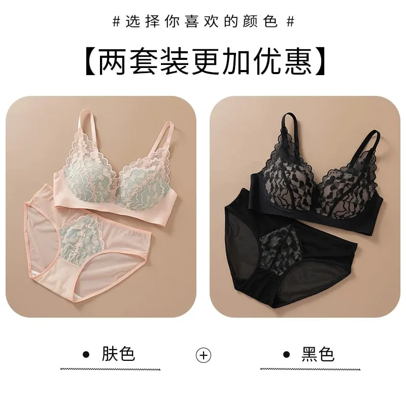 Japanese Sexy Spitze Büstenhalter ohne Bügel Push Up für kleine Brust Seitlich glättend Anti-Sagging Neu Bestseller MOYISU B