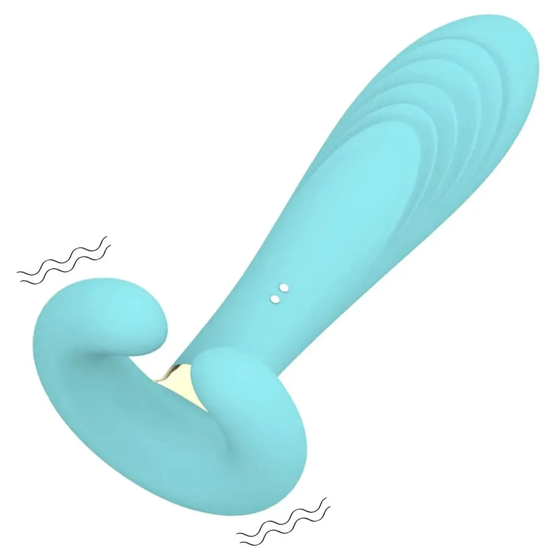 ilicone Prostate Massager Vibrator - Turquoise Rippled Anal Vibrator with Perineum Stimulator G-Spot Sex Toy for Men Women — image 1