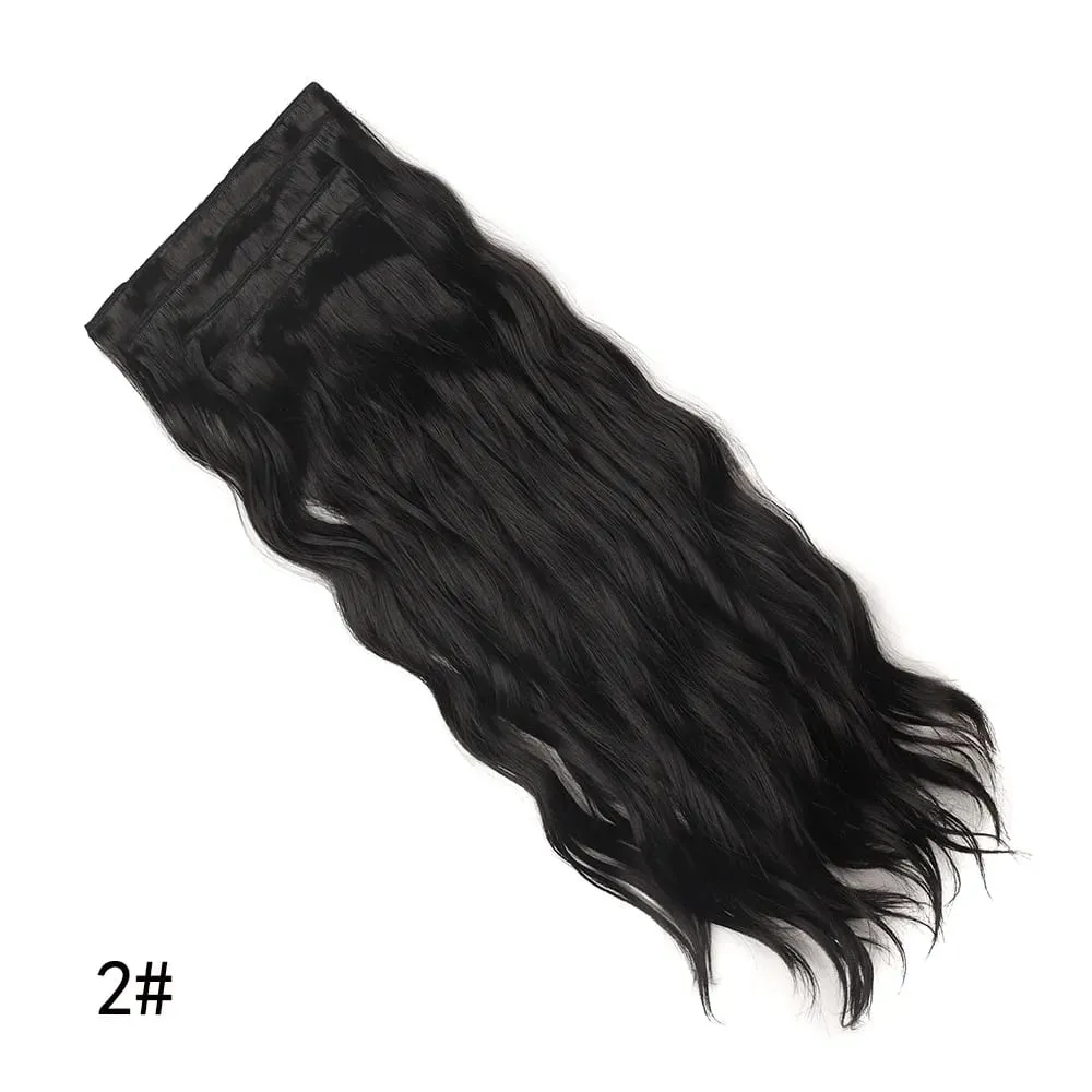 4 Pcs 22 Inch Clip in Hair Extensions Long Synthetic Wavy Curly Hairpieces Layered Soft Invisible Clip Ins Extensions for Women — image 10