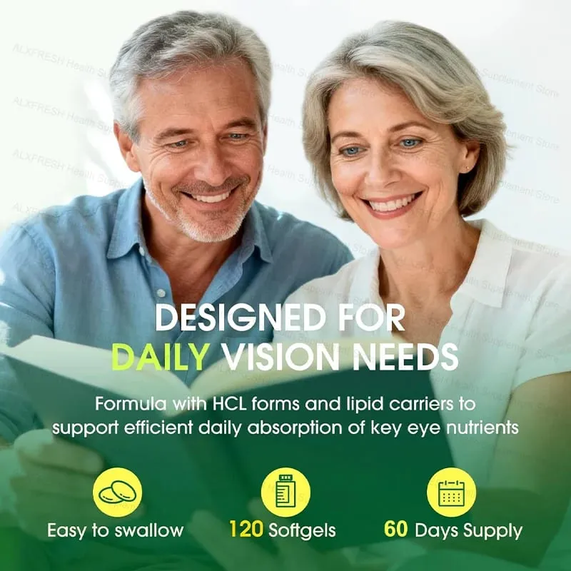 Lutein and Zeaxanthin Eye Supplements for Retina Eye Vision Vitamins Capsules - Student Adults Seniors
