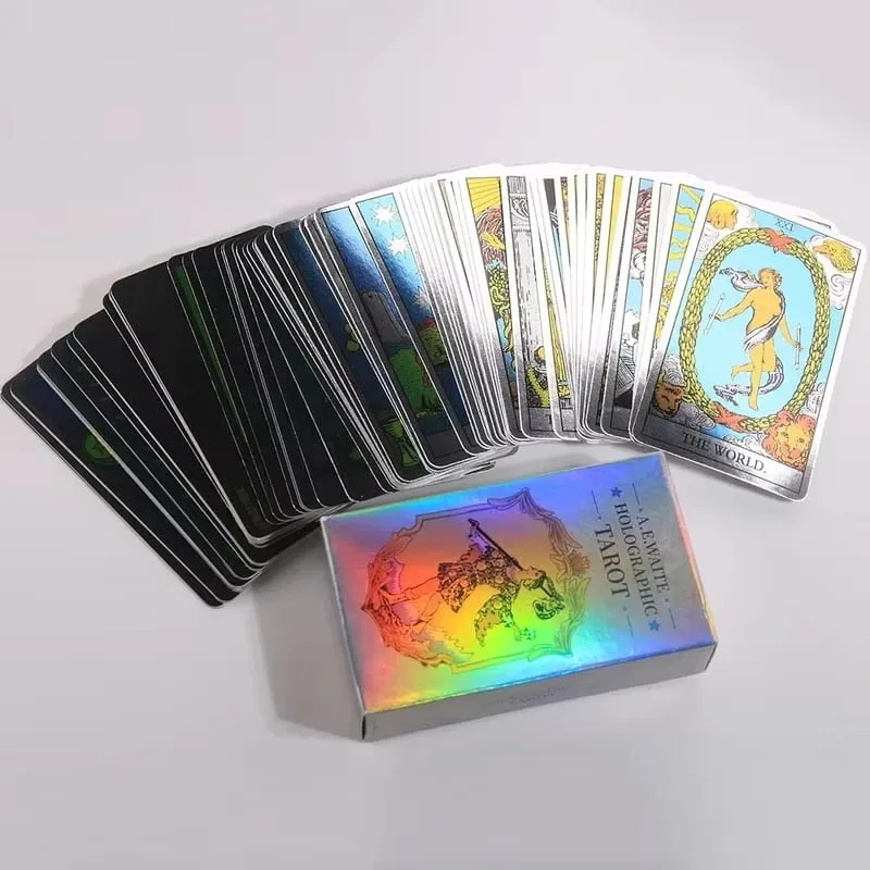 Colorful Holographic Waite Tarot Standard 78 Card Configuration Mirror Light and Shadow Card Face Immersive Divination — image 4