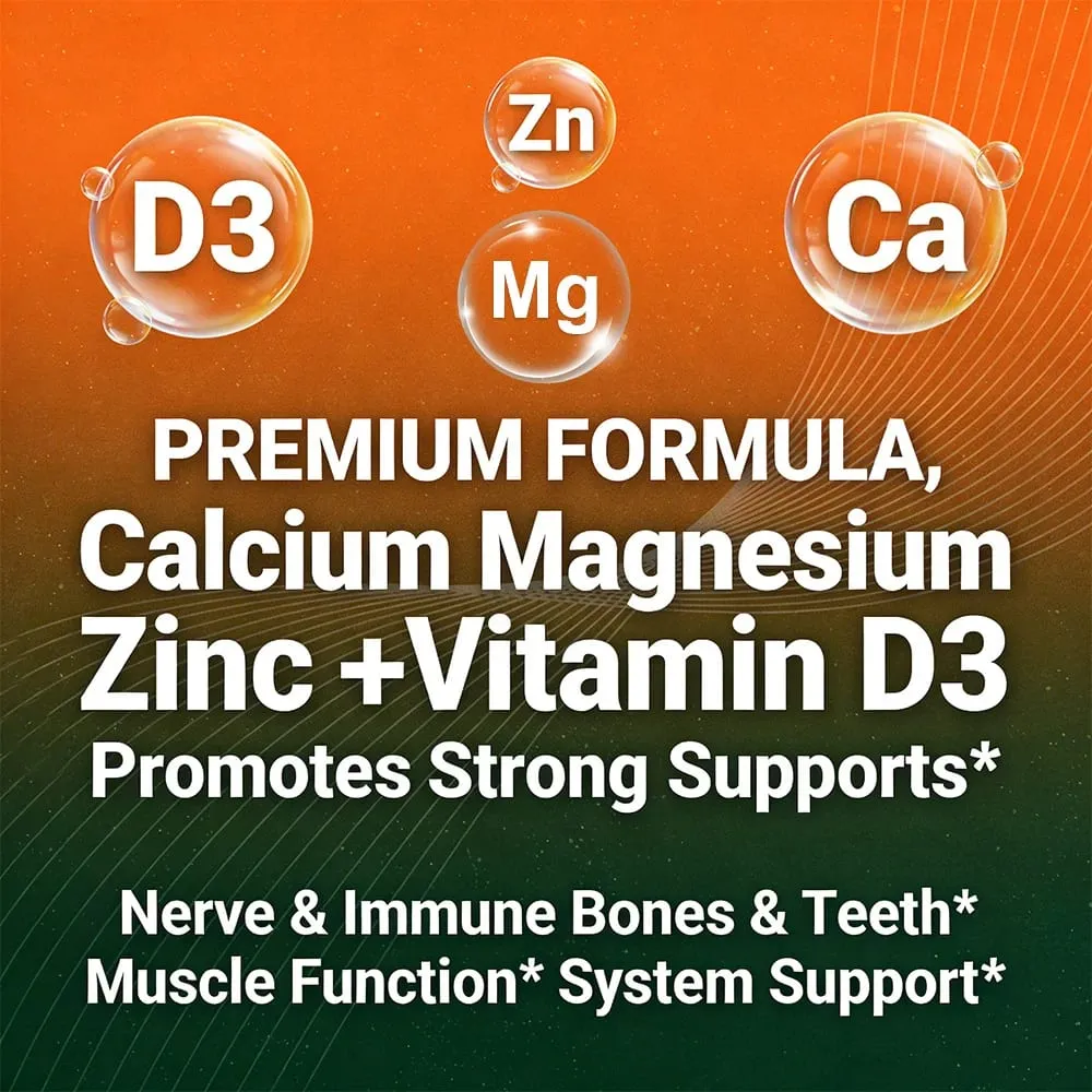 Calcium + Magnesium + Zinc + Vitamin D3 Capsules - Supports Bone and Nervous System Health and Improves Mood — image 4