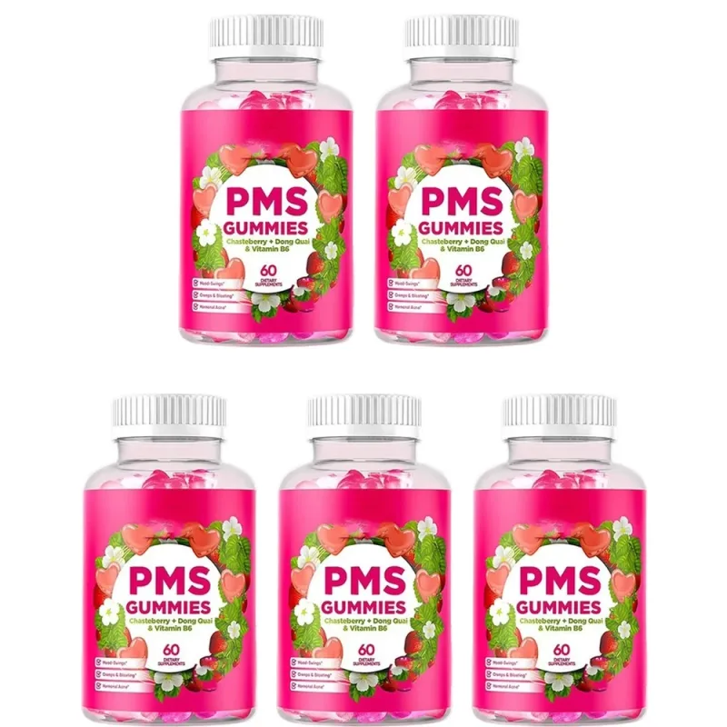Gomitas de apoyo para el síndrome premenstrual con sauzgatillo Vitex Dong Quai, vitamina B6 y bálsamo de limón para el bienestar y el estado de ánimo mensual de las mujeres, 60 gomitas — image 11