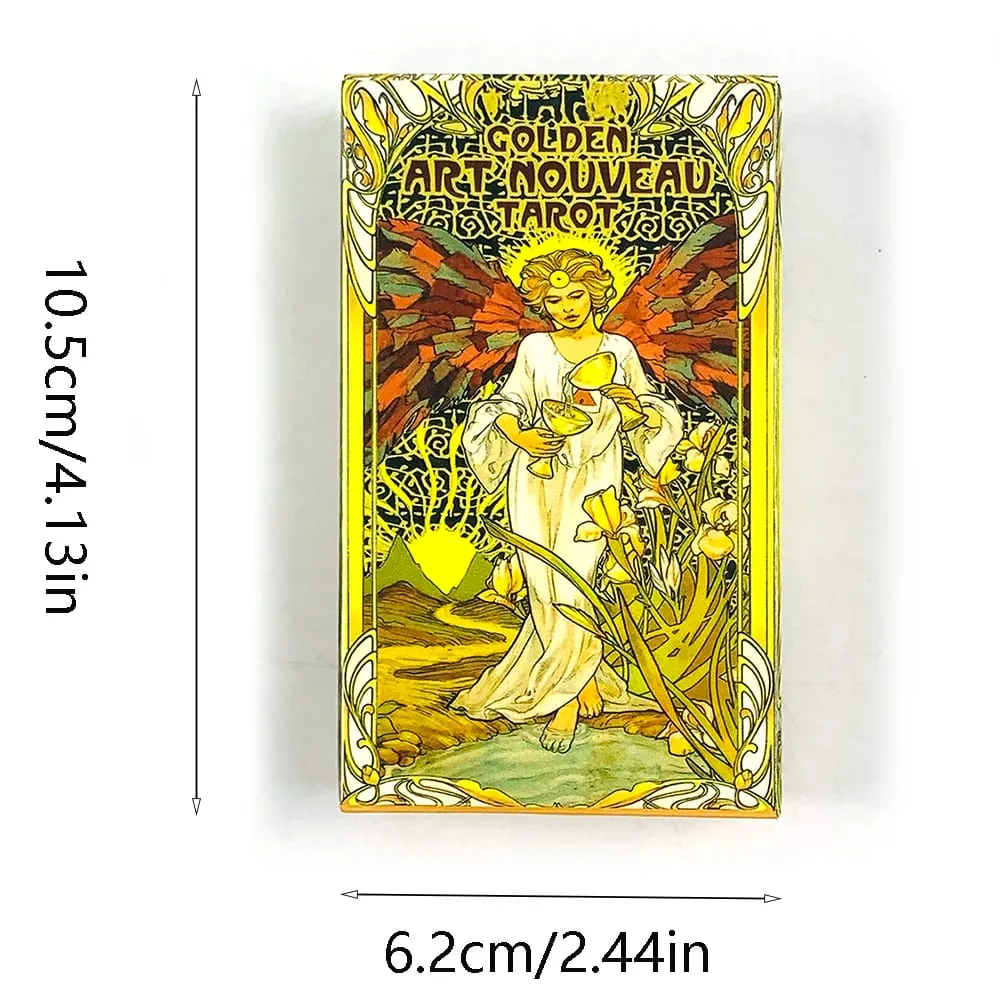 Golden Art Nouveau Tarot Cards Deck 78 Tarot Cards Meditation Divination Cards Game Board Games for Beginners & Collectors — image 6
