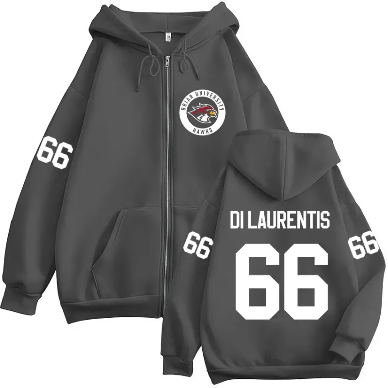 Di Laurentis 66 Off Campus Hockey Zipper Hoodies Men's Clothing Long Sleeves Zip Up Hooded Sweatshirt Jackets coats streetwear