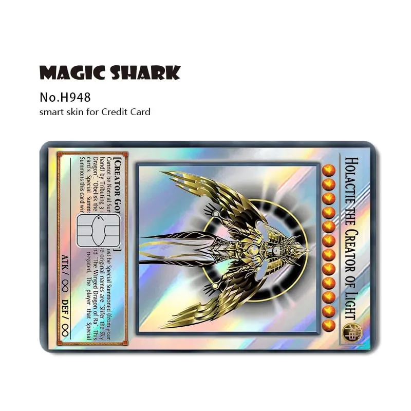 Magic Shark Yo-gi-oh Blue Eyes Dragon Game Shinny Holographic Laser Debit Credit Card Sticker Film Skin Front Cover — image 14