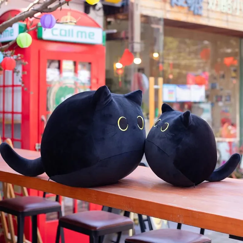 25cm Cute Black Cat Plush Toys Soft Skin-friendly Adorable Throw Pillows Fluffy Exquisite Household Ornaments Gifts For Friends — image 4