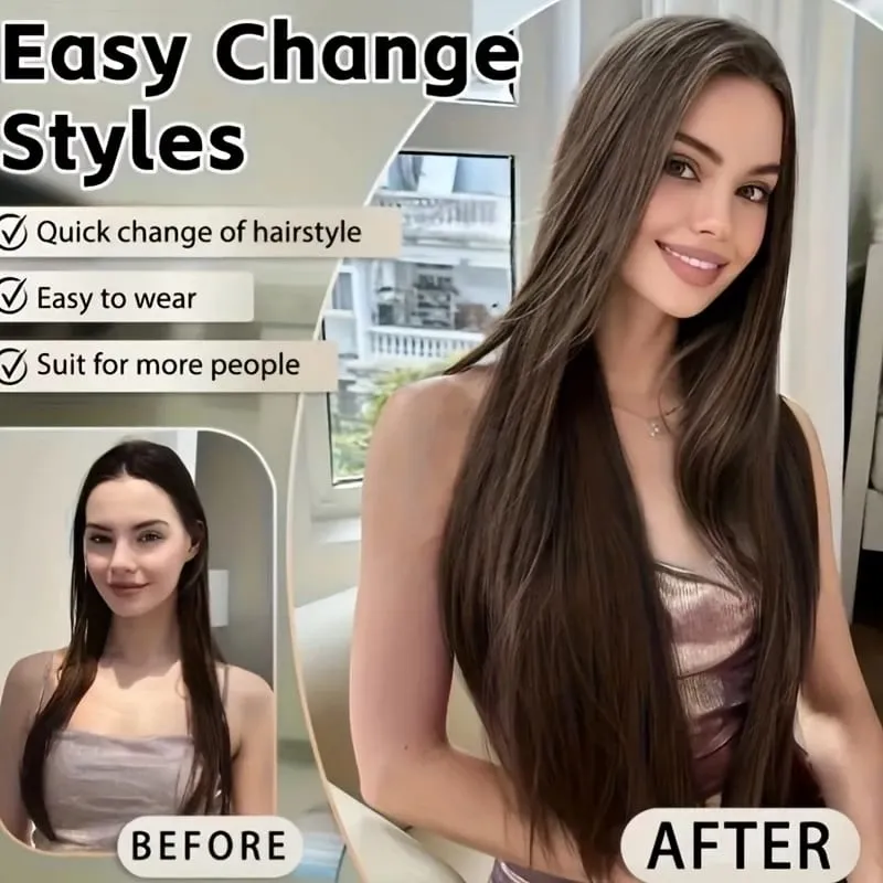 32Inch/40Inch Synthetic Long Straight Hair Extension Clip in Heat Resistant Natural Invisible Hair Accessory for Women — image 6