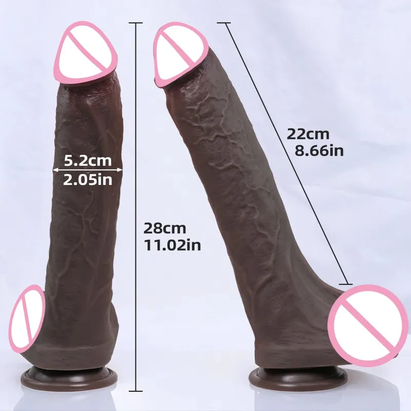 Huge Black Dildos Adult Sex Toys for Women Realistic Dildo Double Layered Liquid Silicone Thick Penis Woman Masturbation Penis — image 9