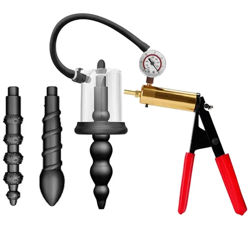 Anal Plug Vacuum Pump Prostate Stimulator Sex Toys for Men Women Adult Powerful Suction Manual Anus Dilator Butt Plug Set