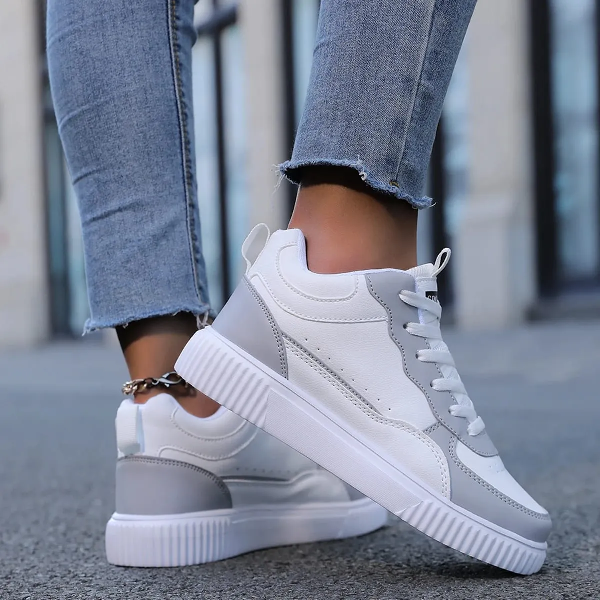 Men's High-Top Sneakers Spring and Summer Trendy Men's Gray Youth Student Shoes Fashionable Versatile Casual Low-Top Sneakers — image 3