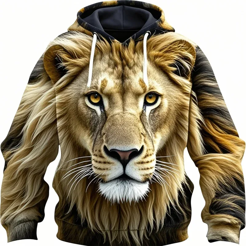 3D Lion Graphic Printed Men's Hoodie Fashion Street Hooded Sweatshirt Summer Autumn Oversized Tracksuit Pullover Casual Hoodies — image 13