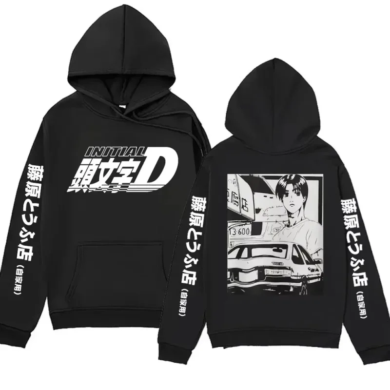 Anime Initial D AE86 Hoodie Hachiroku Shift Drift Cotton Hoody Takumi Fujiwara Tofu Shop Men Women Sweatshirts Winter Clothing — image 1