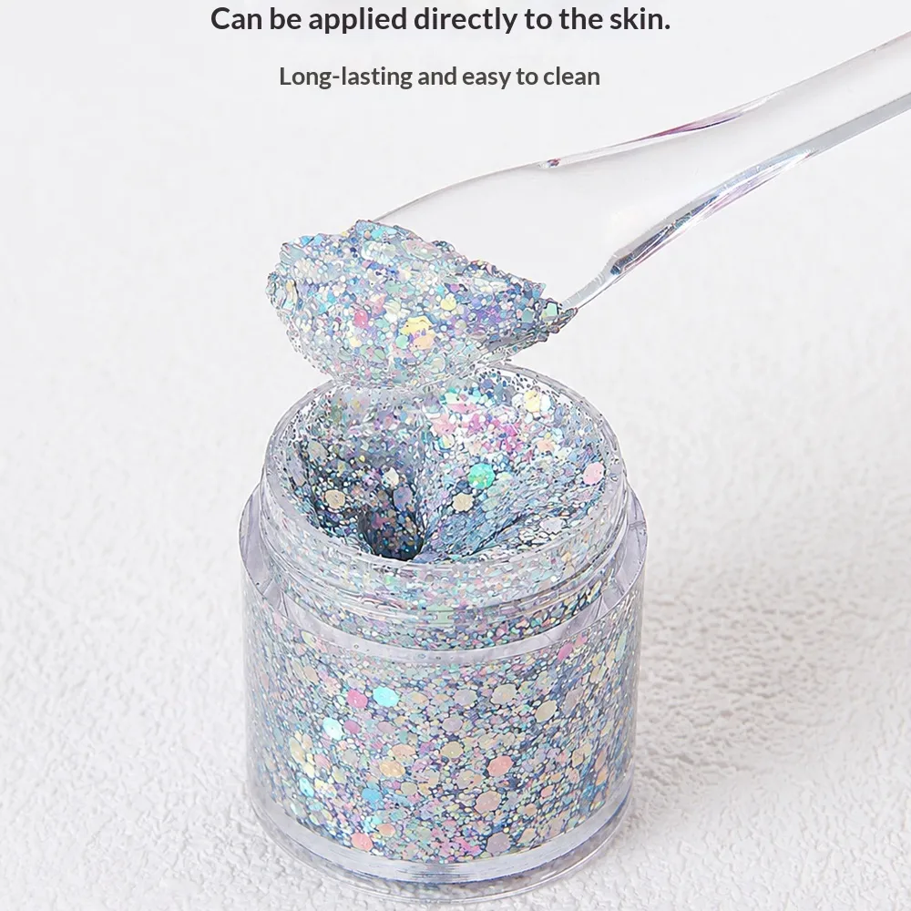 Chameleon Glitter Gel Sequins for Eye & Body Hair Makeup Bright Pearl Sequins Shimmer Face Shiny Decorations DIY Art & Parties