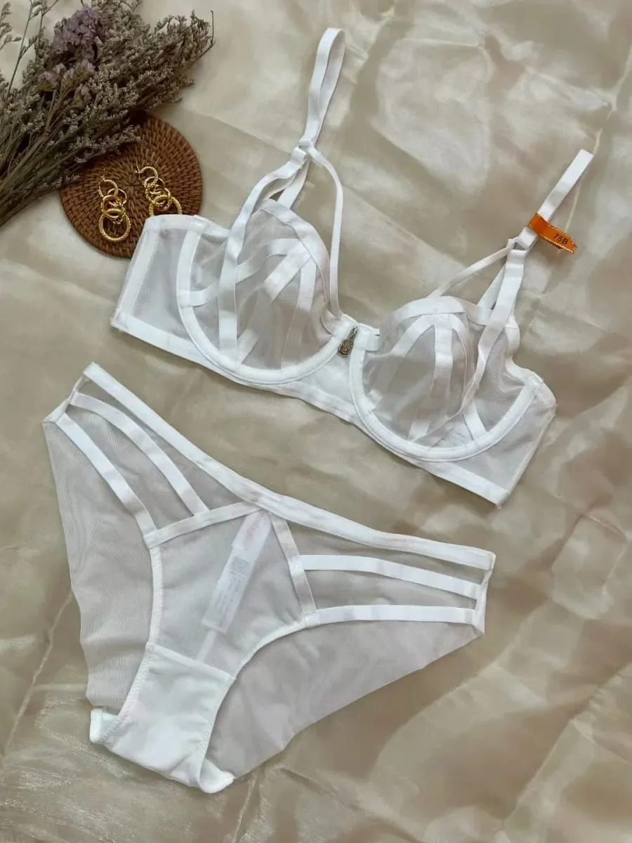 Sexy Lace Lingerie Set for Women Push Up Bra & Panty Set Sheer Mesh Underwear for Special Occasions — image 5