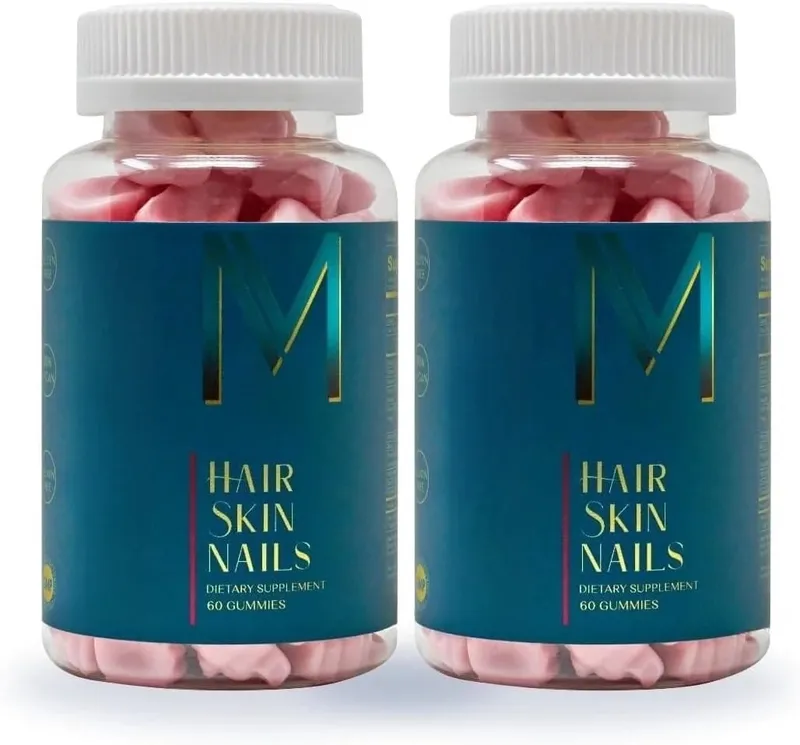 Hair Skin Nails Gummies with Biotin and Zinc Vitamins A C D2 and E Plus B6 and B12 for Radiant Healthy Skin 60 Gummies — image 8